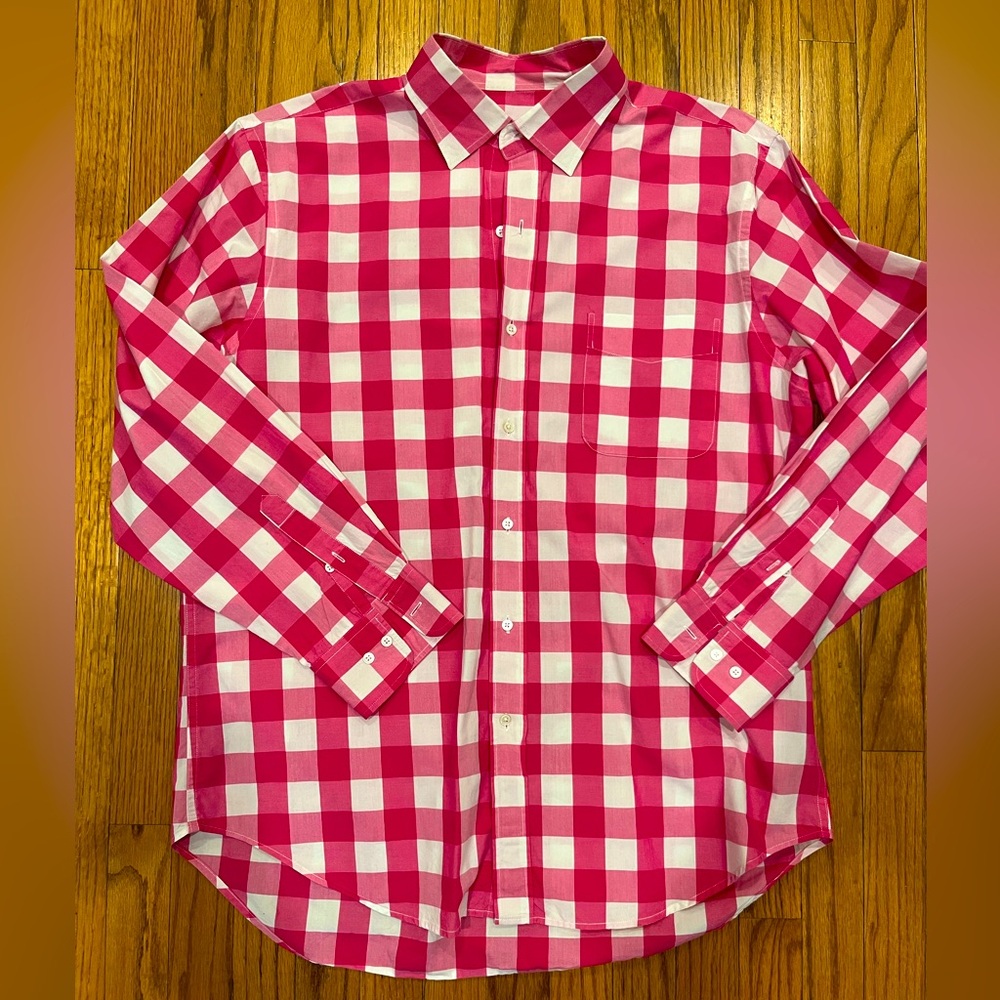 EUC J. McLaughlin Men’s Buffalo plaid Large gingham Dress shirt